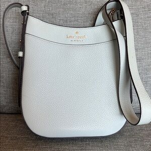 New Kate Spade Leila style leather pebbled purse light blue silver